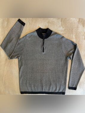 Peter Millar Crown Sport BIGHORN Golf Club 1/4 Zip Pullover XL Gray Luxury Golf